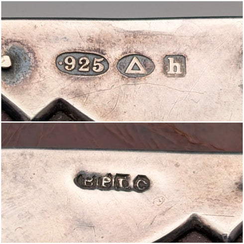 1907 年英國古董純銀裝飾小皮錢包零錢包靴子 Pure Drug Company